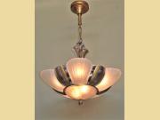 1 of 2 Art Deco Mid Century 7 Bulb Restored Ceiling Fixture