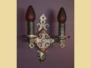 20s -30s Spanish Revival Style 2 Bulb Wall Fixtures Priced per pair