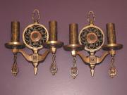 Original Finish Solid Bronze 2 Light Sconces 3 pair available